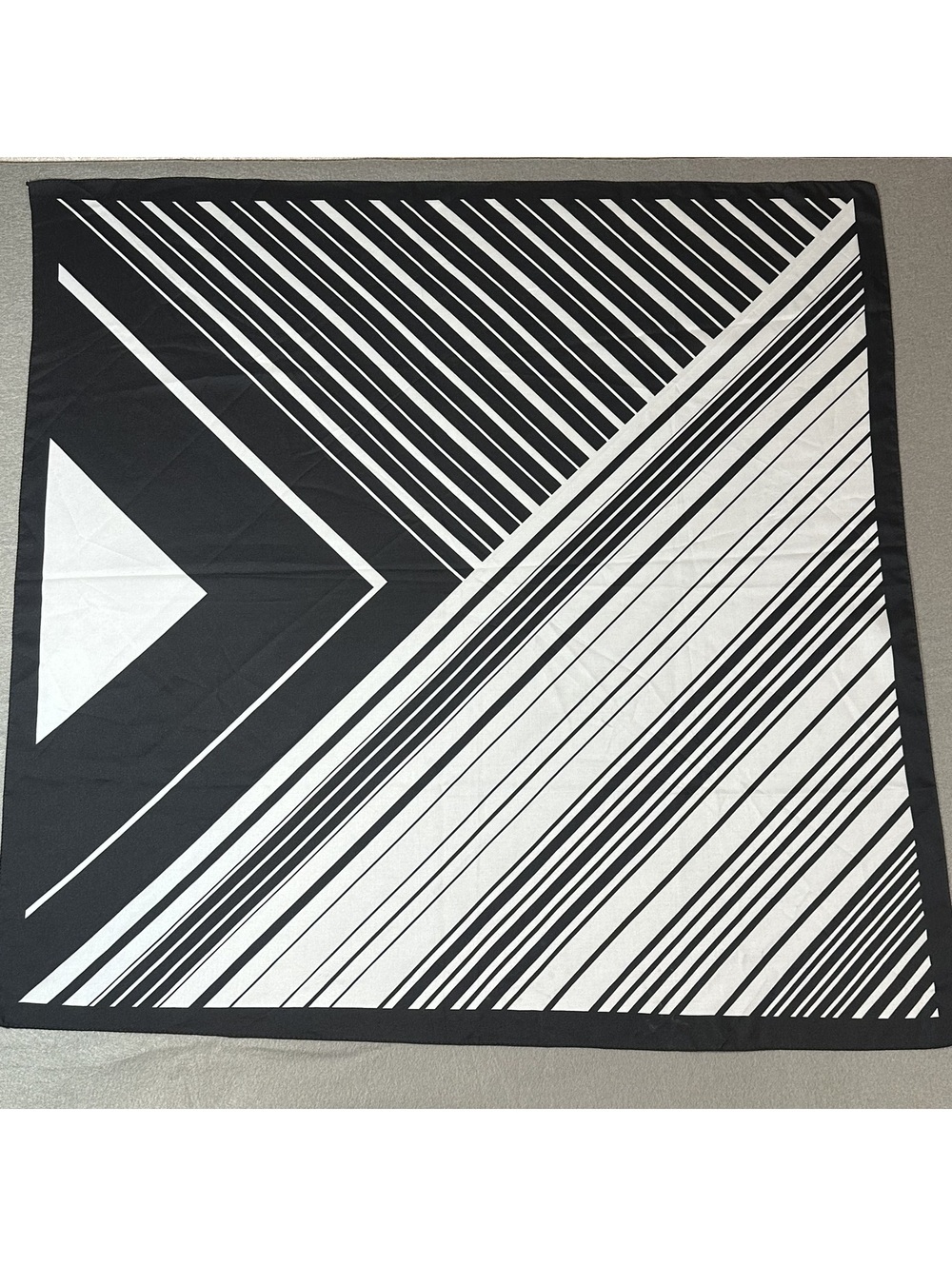 Vintage Black and White Geometric Pattern Square Scarf